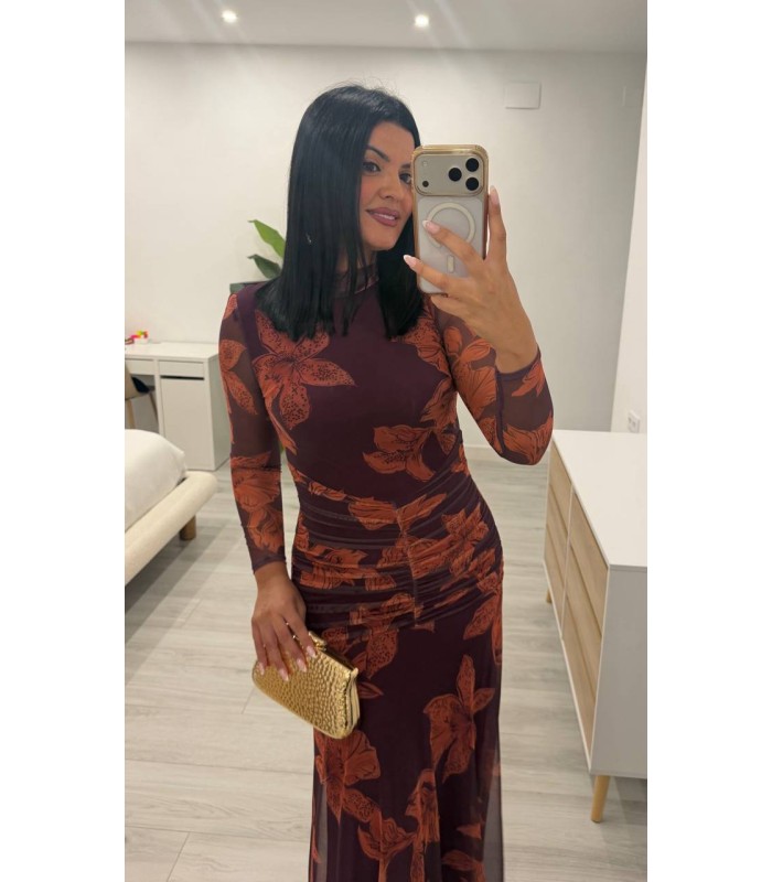 Vestido Amanda cazuela berenjena