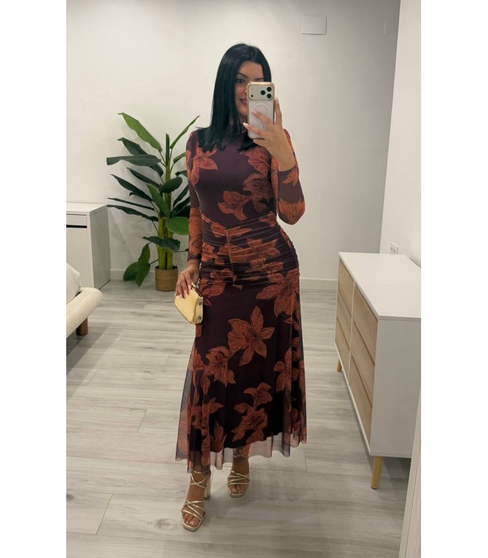 Vestido Amanda cazuela berenjena
