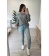 Jersey cuello pelitos gris