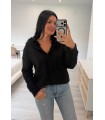 Jersey cuello pelitos negro