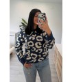 Jersey animal print azul petroleo