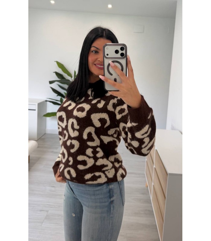 Jersey animal print azul