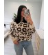 Jersey animal print camel marron