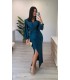 Vestido Meli azul petroleo