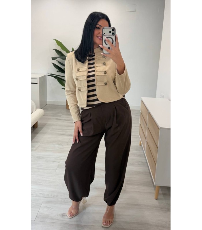 Chaqueta botones cruda