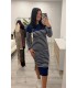 Vestido canalé rallas