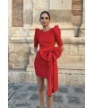 Vestido Irisa midi rojo