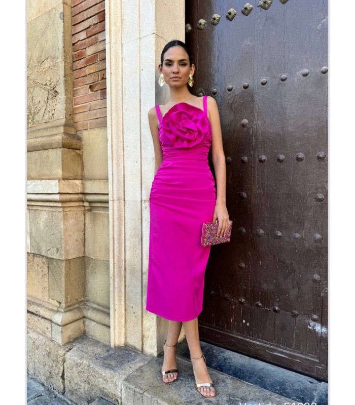 Vestido Sía Rosetón buganvilla