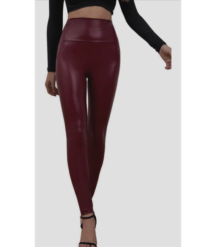 Legging poli piel burdeos