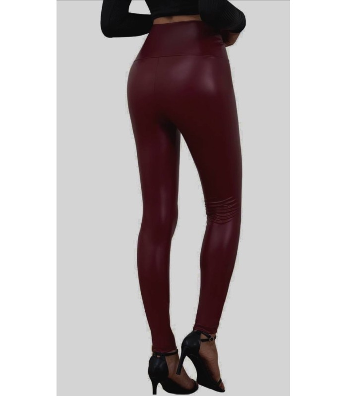 Legging poli piel burdeos