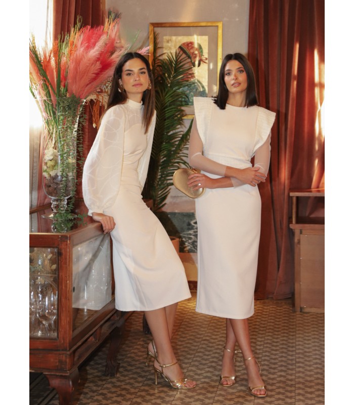 Vestido Eleanor crudo gasa