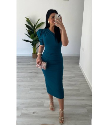 Vestido Leity petroleo