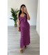 Vestido Lunares Flor morado