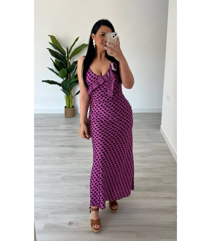 Vestido Lunares Flor morado