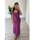 Vestido Lunares Flor morado