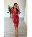 Vestido Topos rojo
