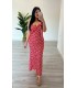 Vestido Lunares Flor rojo