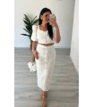 Conjunto brocado blanco