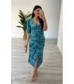Vestido Guinea pétalos azul