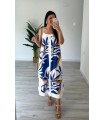 Vestido lino azulina