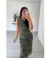 Vestido Caki hojas