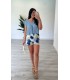 Blusa azul de lino