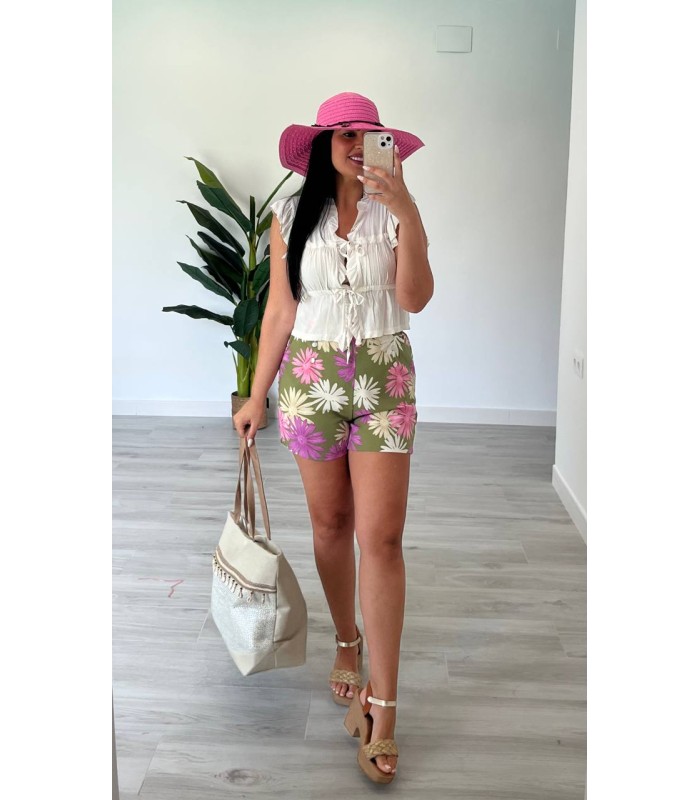 Blusa lacitos blanca