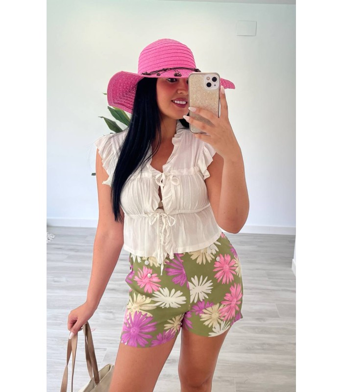 Blusa lacitos blanca