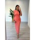 Vestido Egipto sin mangas coral