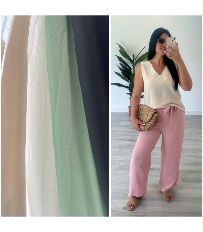 Pantalón lazo lino