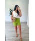 Pantalón corto lino botones