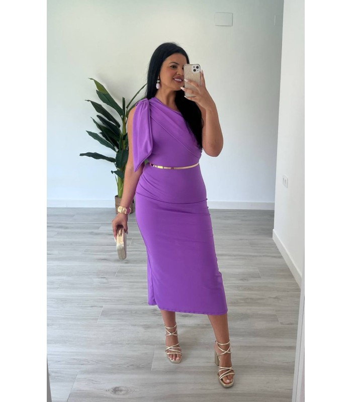 Vestido Tiger liso malva