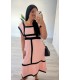Vestido combinado con negro