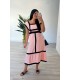 Vestido combinado con negro