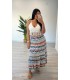 Falda multicolor celeste