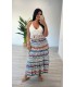 Falda multicolor celeste