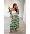 Falda multicolor verde
