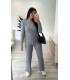 Conjunto de punto trenzado gris
