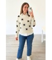 Jersey estrellas talla única crudo
