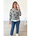 Jersey estrellas talla única gris
