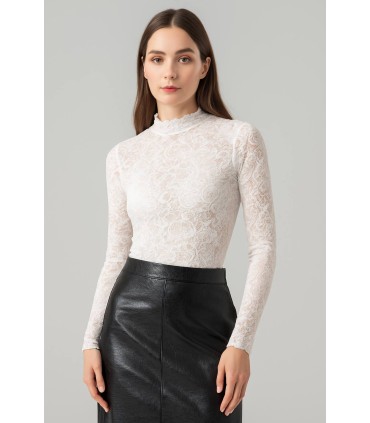 Body de encaje con elastico blanco