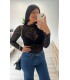 Body de encaje con elastico negro