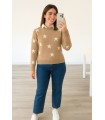 Jersey estrellas talla única camel