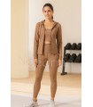 Conjunto deportivo de licra 3 piezas camel