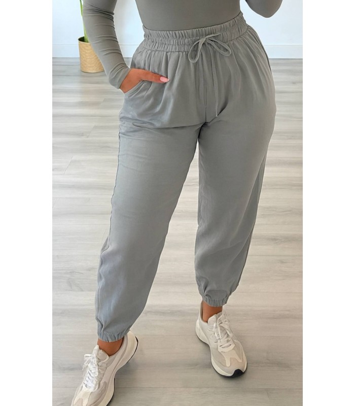 Pantalón bombacho gris