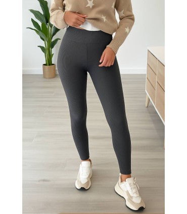 Malla algodón con licra alta gris