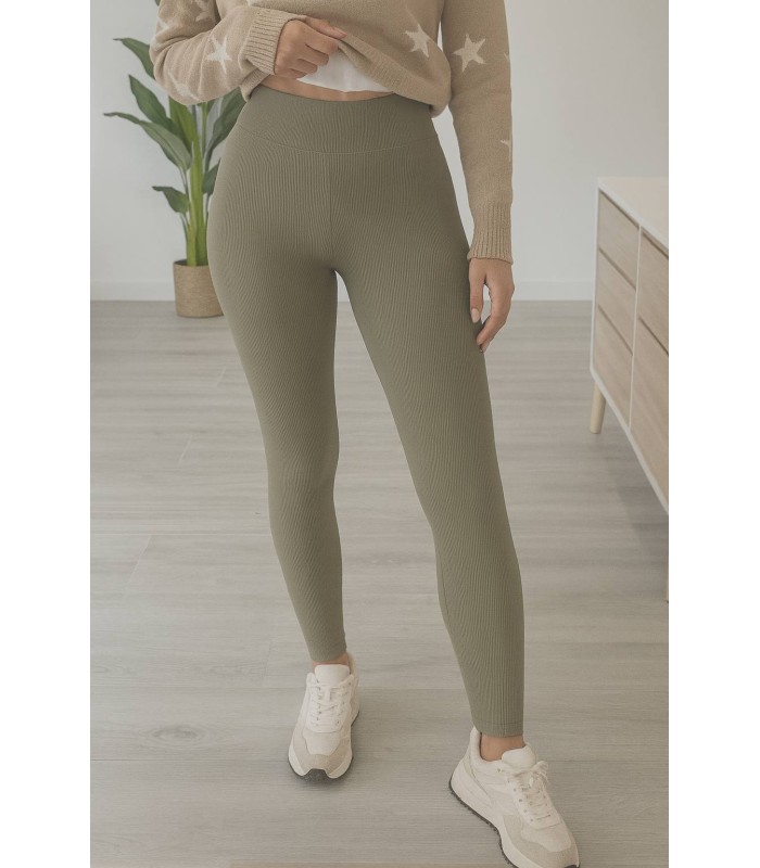 Malla algodón con licra alta verde