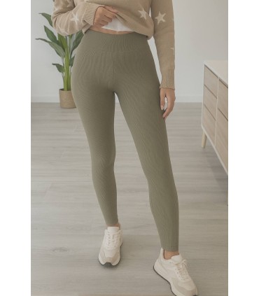 Malla algodón con licra alta verde