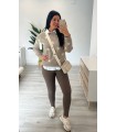 Malla algodón con licra alta marron