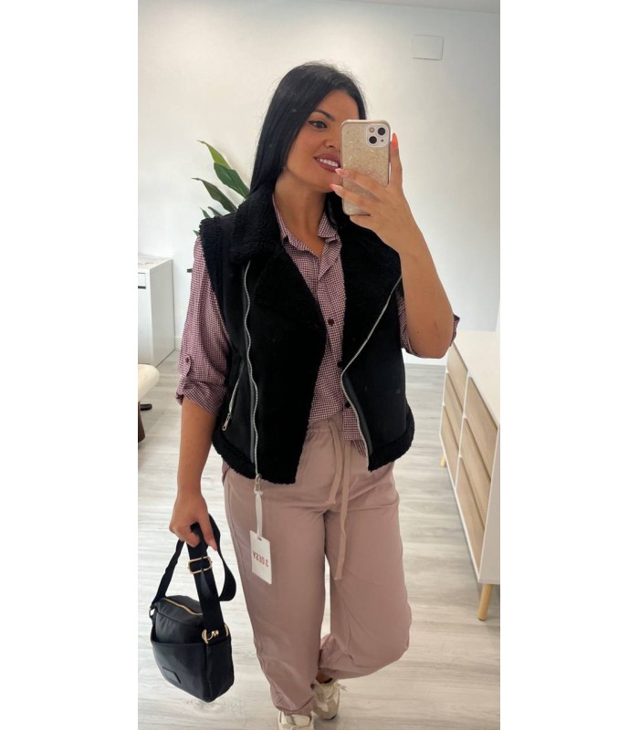 Camisa vichy burdeos
